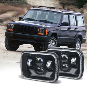 Phare LED 5x7 7x6 pouces avec feux de jour et clignotants, double projecteur, 85W, homologué DOT pour véhicules tout-terrain <span class=keywords><strong>4x4</strong></span>, camions et SUV - Product Image 1