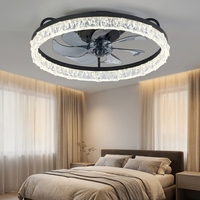 Ventilateur de plafond LED à moteur DC encastré à profil bas, moderne et luxueux, 7 pales, télécommande, intelligent, pour la maison (ventilateur-plafonnier)