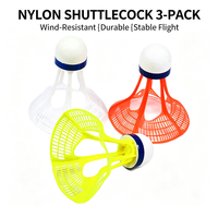 Volant de badminton en nylon résistant au vent, durable, vol stable, entraînement en extérieur, vente en gros, logo personnalisé, OEM