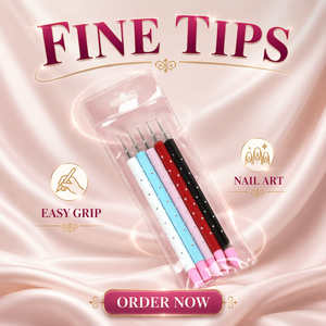 Lot de 5 pinceaux à ongles en silicone creux, double extrémité, pour motifs pétales de fleurs et pois ronds, outils de nail art - Product Image 2