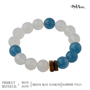 Pulsera <span class=keywords><strong>de</strong></span> cuentas <span class=keywords><strong>de</strong></span> <span class=keywords><strong>jade</strong></span> blanco natural y cristal <span class=keywords><strong>de</strong></span> fluorita azul con espaciador <span class=keywords><strong>de</strong></span> madera <span class=keywords><strong>de</strong></span> agar - Joyería <span class=keywords><strong>de</strong></span> regalo curativa <span class=keywords><strong>de</strong></span> moda para mujer - Product Image 5