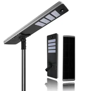 Lámpara led de mástil de 8m, 60w, 160lm/w, con controlador MPPT, ip65, batería de litio, sensor de movimiento, paneles solares mono, farola