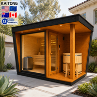 Kaitong Lujo de Lujo, Pequeño, de Cedro Rojo, para Exterior, Casa Prefabricada, Sauna Tradicional y Bañera de Hidromasaje Combinada con Hamam y Estufa