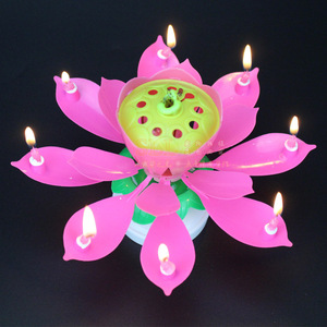 Cadeau d'<span class=keywords><strong>anniversaire</strong></span> créatif, bougie d'<span class=keywords><strong>anniversaire</strong></span> LED florale, bougie d'<span class=keywords><strong>anniversaire</strong></span> musicale <span class=keywords><strong>à</strong></span> fond plat, avec fonctions de chant et de rotation - Product Image 3