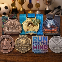 Médailles personnalisées en métal 3D pour marathon et trail, récompense sportive en alliage de zinc avec ruban pour événements sportifs