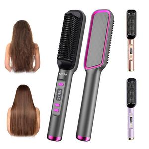 0728 2026 เครื่องหนีบผมอเนกประสงค์สำหรับผมตรงและผมหยิก พร้อมปลายซิลิโคนป้องกันความร้อน หวีหนีบผมตรง เครื่องหนีบผมเรียบ - Product Image 2