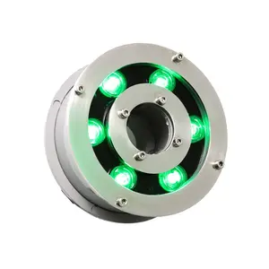 Yuefa 6W IP68 RGB 3in1园林景观室外RGBW水下喷嘴环灯游泳池LED喷泉灯