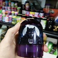 Neue 3,5g 7g 1oz 2oz 1 Pfund Glasdose für Esswaren, Süßigkeiten, Kekse, Gummibärchen, Kräuter, 3,5g Blütenverpackung, 3,5g schwarze violette Glasdose mit Box