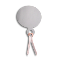 Miroir en cuir PU décoratif personnalisé Miroir cosmétique portable de voyage rose en acier inoxydable marbré