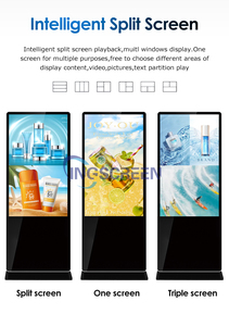INGSCREEN Totem LCD Commerciale da 75 Pollici con Supporto da Pavimento, Antipolvere, Schermo Divisibile per Informazioni in Sale d'Attesa Ospedaliere - Product Image 4