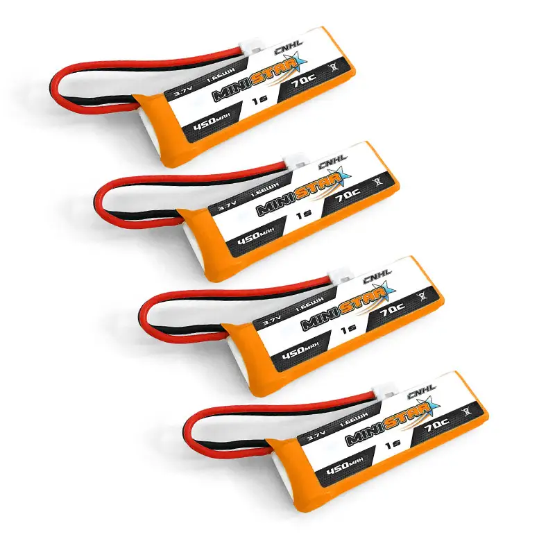 (4pack/Box)450mah 3.7v CNHL ministar 1s 70c lipo battery with ph 2.0 For Drone fpv Helicopter