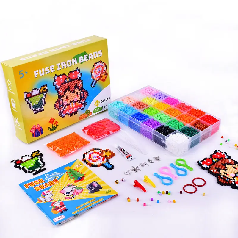Kit de jouets de perles colorées de haute qualité 5mm perles Hama 3d Puzzle bricolage jouet enfants perles créatives Perler pour artisanat fait à la main jouet cadeau
