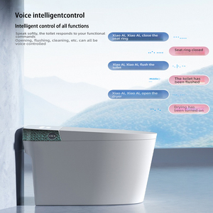 Toilette intelligente électrique de luxe en céramique avec eau chaude instantanée, lavage arrière et hygiène féminine pour salle de bain - Product Image 5