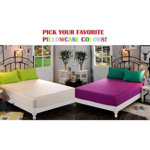 Parure de draps Kbc Linen King Size 4 pièces 100% coton, draps-housses à poches profondes, infroissables, style anglais - Product Image 2