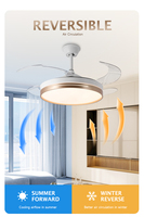 Ventilateur de Plafond Moderne AIER 42" 3 CCT avec Lumière LED, Vitesse Réglable et Télécommande pour Chambre et Salon