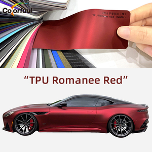 Film de protection de carrosserie automobile auto-cicatrisant, anti-UV, changeant de couleur, en TPU PPF, qualité USA, couleur rouge Romanée, sans bulles, avec technologie Air Release - Product Image 1