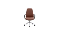 Chaise de bureau moderne en PU avec cadre en alliage d'aluminium, dossier respirant, siège pivotant, hauteur réglable, confortable pour la maison et l'étude
