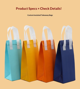 Non-woven Takeout Insulated Food <b>Packaging</b> <b>Bags</b> for Cake Chocolate Commercial Catering Tote <b>Bags</b> Hand Length Handle Custom - Product Image 5