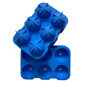 Moule à glaçons sphériques en silicone à six cavités, sans BPA, facile à démouler, pour whisky, cocktails et boissons, idéal pour le congélateur - Product Image 1