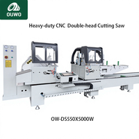 Machine de découpe CNC OUWO à deux têtes 90/45 degrés pour aluminium et PVC/UPVC avec PLC et moteur pour profilés de fenêtres et de portes, haute précision
