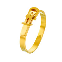Bracelet fer à cheval en acier inoxydable plaqué or 18 carats pour femmes Design minimaliste de luxe élégant Bracelets de mode inaltérables Bracelets