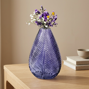 Vase de table contemporain en verre gris fumé, paire, texture texturée à bulles et torsades - Product Image 1