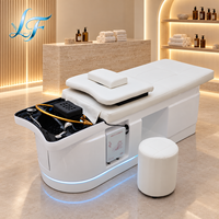 Fauteuil de lavage de luxe moderne de style thaïlandais pour salon de coiffure haut de gamme, lit de spa pour thérapie capillaire avec éclairage