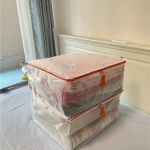 Transparent Clothing <b>Storage</b> Bag Rectangle Washable Moisture Proof Bedroom Organizer With Handle ZH65214 - Product Image 4