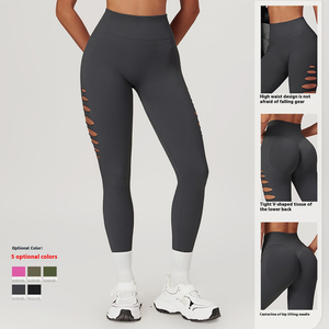 Pantalones deportivos de cintura alta a la moda para <span class=keywords><strong>mujer</strong></span> <span class=keywords><strong>XXL</strong></span> melocotón trasero recorte <span class=keywords><strong>mallas</strong></span> de Yoga sin costuras cintura elástica Spandex para correr al aire libre - Product Image 2