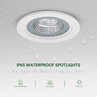 Spot encastré de plafond LED COB anti-éblouissement rond étanche IP65 5W 7W 12W 15W pour hôtel, toilettes, sauna, salle de bain