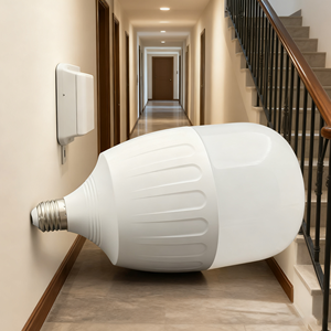 Bóng đèn Led nhôm tráng nhựa (Model T38, kiểu shibei)-Công suất cao 50W, độ sáng cao, không nhấp nháy - Product Image 1