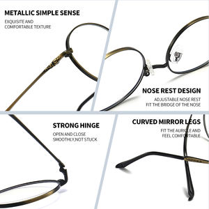 Moda negro espejo <span class=keywords><strong>blu</strong></span> <span class=keywords><strong>ray</strong></span> marcos de gafas de bloqueo de luz azul Metal gafas para mujer y hombre - Product Image 6