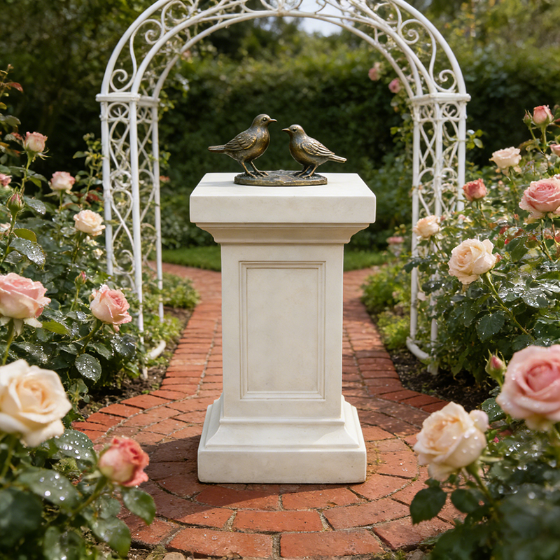 Pure White Resin Hand painted Pedestal