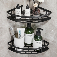 Étagère de rangement murale en aluminium spatial pour salle de bain, cuisine et salon - Organisateur d'angle gain de place