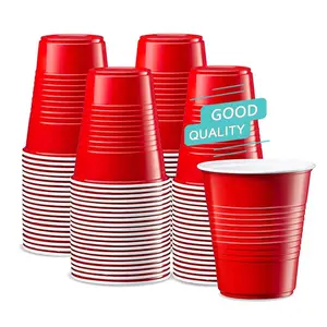 12, 16, 20, 24oz Factory PP Red Plastic Cup Disposable Plastic Cups Reusable Plastic Cup