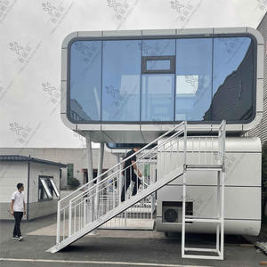 Casa Cápsula Ecológica <span class=keywords><strong>de</strong></span> Lujo Prefabricada, Casa Pequeña <span class=keywords><strong>de</strong></span> 2 Dormitorios con <span class=keywords><strong>Cocina</strong></span>, Estructura <span class=keywords><strong>de</strong></span> Acero con Energía Solar, Hotel Moderno al Aire Libre - Product Image 3