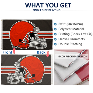 Bandera de los Cleveland Browns 3x5 pies (90x150 cm) de una sola cara para aficionados, Dawg Pound Brownies - Product Image 3