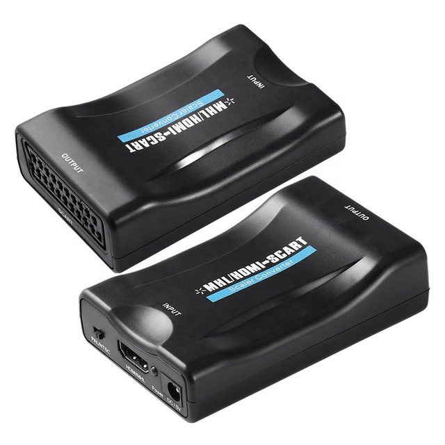 Xput HDMI to 21Pin Scart 1080P Video Converter Box HDMI Input to Scart Output Analog Signal Adapter for Vintage AV Display