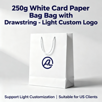 Sac en papier de luxe personnalisé avec logo, 250g, en carton blanc, pour emballage cadeau, sac de shopping avec poignée en ruban
