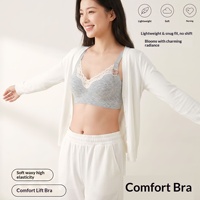 Soutien-gorge sans armatures en maille côtelée extensible douce, décolleté en V profond, dentelle, push-up, bonnets moulés, sans couture, en nylon et élasthanne, bretelles réglables pour femme, du M au 2XL