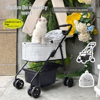 Poussette pliable portable haut de gamme pour animaux de compagnie, idéale pour les chats domestiques, les mini chiens et tous les petits animaux