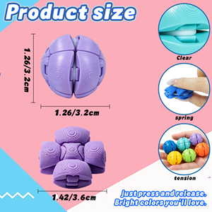 Set di Sfere Articolate Trasformabili Stampate in 3D, Puzzle Multicolore Antistress, Giocattolo Sensoriale Portatile Tascabile - Product Image 2