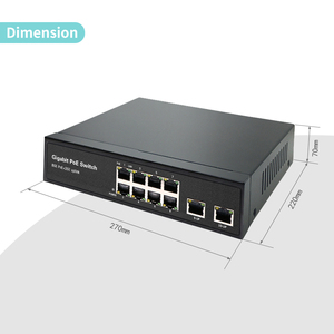 <span class=keywords><strong>Switch</strong></span> PoE non gestito da 120W 802.3af/at a <span class=keywords><strong>10</strong></span> porte, 8 porte <span class=keywords><strong>Gigabit</strong></span> 1000 con 2*1Gbps Uplink RJ45 - Product Image 4