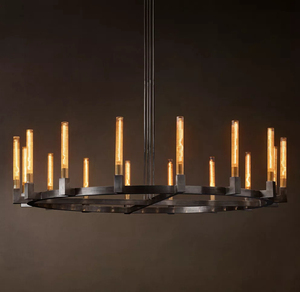 Lustre moderne de luxe en laiton pour salle à manger, lampe en verre Cannele, lustre rond pour salon - Product Image 3
