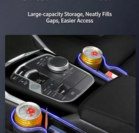 Boîte de rangement suspendue en cuir pour l'espace entre les sièges de voiture avec lumière d'ambiance et port USB, modèle M202212886, pour accessoires automobiles OLIVER