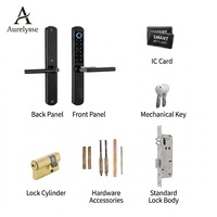 Cerradura Inteligente para Puerta de Madera Aurelysse de Alta Seguridad, con Huella Dactilar Biométrica, Contraseña, Tarjeta IC, Llave, Desbloqueo, Almacenamiento en la Nube, OEM, ODM