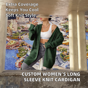 ผู้ผลิต RTS PAK เสื้อคาร์ดิแกนแบบสวมใส่สบายสำหรับผู้หญิง แขนยาว สีพื้น ผ้าถักนุ่ม แบบเปิดด้านหน้า สำหรับฤดูใบไม้ร่วง - Product Image 2