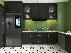 <span class=keywords><strong>Melamine</strong></span> PVC tủ bếp hiện đại giải pháp không gian nhỏ với xử lý & bản lề cửa ứng dụng - Product Image 5