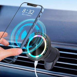 Support de téléphone portable magnétique pour voiture à prix compétitif chargeur sans fil 15W QC3.0 OTP Protection double (AC/DC) support de téléphone pour voiture - Product Image 5
