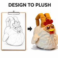 Peluche personnalisée en forme de poulet, directement de l'usine, à partir de vos illustrations, OEM/ODM, pour marques IP originales